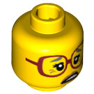 LEGO Gelb Kopf mit Dark rot Glasses (Sicherheitsbolzen) (3626 / 15914)