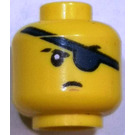 LEGO Gelb Kopf mit Eyepatch (Vertiefte feste Noppen) (3626)