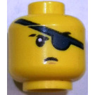 LEGO Jaune Diriger avec Eyepatch (Goujon solide encastré) (3626)