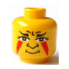 LEGO Jaune Diriger avec Peinture de visage avec rouge Triangles (Goujon de sécurité) (3626)