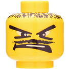 LEGO Yellow Head with Facial Hair (Safety Stud) (3626)