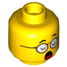LEGO Gelb Kopf mit Glasses (Einbau-Vollbolzen) (3626 / 76824)