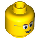 LEGO Geel Hoofd met Glasses (Veiligheids Stud) (3626 / 89164)