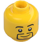 LEGO Geel Hoofd met Goatee en Hearing Device (Verzonken solide nop) (3626 / 101368)