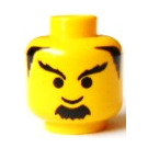 LEGO Geel Hoofd met Goatee, Angled en Bushy Eyebrows (Veiligheids Stud) (3626)