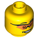 LEGO Gelb Kopf mit Goggles (Einbau-Vollbolzen) (96581 / 98272)