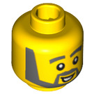 LEGO Geel Hoofd met Grey Hoofd Beard, Opened Mouth (Verzonken Solid Stud) (14910 / 51519)