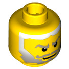 LEGO Yellow Head with Grey to White fading Beard and White Pupils (Safety Stud) (3626 / 50008)