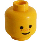 LEGO Yellow Head with Grin and Red Nose Freckles (Safety Stud) (3626)