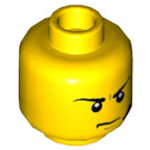 LEGO Jaune Tête avec Casque (Montant solide encastré) (3626 / 43230)