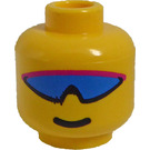 LEGO Amarillo Cabeza con Grande Azul Gafas de sol (Espiga de seguridad) (3626)