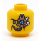 LEGO Yellow Head with Mechanical Eyepatch and Fu Manchu Moustache (Recessed Solid Stud) (3626 / 74267)