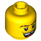 LEGO Geel Hoofd met Snor en Missing Tand (Veiligheidsnop) (93320 / 95497)