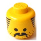 LEGO Yellow Head with Moustache and Stubble (Solid Stud)