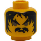 LEGO Gelb Kopf mit Moustache, Grey Augen (Sicherheitsbolzen) (3626)