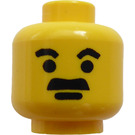 LEGO Jaune Tête avec Moustache (Clou de sécurité) (3626)