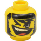 LEGO Gelb Kopf mit open mouth und Zähne, geschlossen Eye, Lange Haar (Sicherheitsbolzen) (3626)