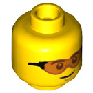 LEGO Jaune Diriger avec Orange Sunglasses (Goujon solide encastré) (3626 / 73906)