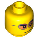 LEGO Geel Hoofd met Oranje Sunglasses (Verzonken Solid Stud) (45936 / 50958)