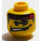 LEGO Yellow Head with Red Headband, Crooked Mouth (Safety Stud) (3626)