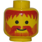 LEGO Gelb Kopf mit rot Moustache und Haar (Sicherheitsbolzen) (3626)