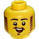 LEGO Yellow Head with Reddish Brown Mutton Chops (Recessed Solid Stud) (3626 / 82348)