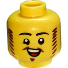 LEGO Geel Hoofd met Reddish Brown Mutton Chops (Verzonken Solid Stud) (3626 / 82348)