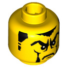 LEGO Jaune Diriger avec Sideburns et Mustache Décoration (Goujon de sécurité) (3626 / 50005)