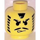 LEGO Amarillo Cabeza con Sideburns bigote y Mueca (Espiga de seguridad) (3626)