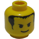 LEGO Amarillo Cabeza con Smile, Negro Eyebrows y Pelo (Espiga de seguridad) (3626)