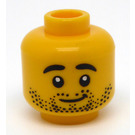 LEGO Yellow Head with Stubble and Smile (Recessed Solid Stud) (3626)
