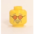 LEGO Gelb Kopf mit Sonnenbrille und Schnurrbart (Vertiefte feste Noppen) (3626)