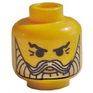 LEGO Amarillo Cabeza con Blanco Barba y bigote (Espiga de seguridad) (3626)