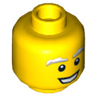 LEGO Yellow Head with White Bushy Eyebrows (Recessed Solid Stud) (10766 / 13455)