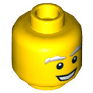 LEGO Gul Hode med Hvit Bushy Eyebrows (Forsenket solid knott) (10766 / 13455)