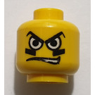 LEGO Gelb Kopf mit Weiß Augen, Grease Under Augen, Wellig Mouth (Sicherheitsbolzen) (3626)