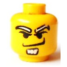 LEGO Yellow Head with White Goatee and Eyebrows (Safety Stud) (3626)