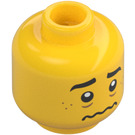 LEGO Yellow Helicopter Pilot - Allen Koenigsberg Minifigure Head (Recessed Solid Stud) (3626 / 99045)