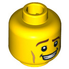 LEGO Yellow Heroic Knight Head (Safety Stud) (3626 / 11487)