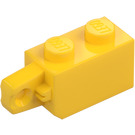 LEGO Gul Hængsel Klods 1 x 2 Låsning med Single Finger (Lodret) på Ende (30364 / 51478)