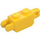 LEGO Gul Gångjärn Kloss 1 x 2 Vertikal Låsning Dubbel (30386 / 39893)