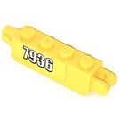 LEGO Yellow Hinge Brick 1 x 4 Locking Double with "7936" Sticker (30387)