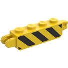 LEGO Yellow Hinge Brick 1 x 4 Locking Double with Black Stripes (30387)
