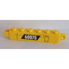 LEGO Yellow Hinge Brick 1 x 6 Locking Double with '60075' Sticker (30388)