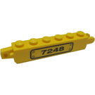 LEGO Jaune Charnière Brique 1 x 6 Verrouillage Double avec "7248" sur Clear Background (La gauche) Autocollant (30388)