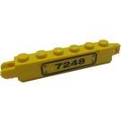 LEGO Yellow Hinge Brick 1 x 6 Locking Double with "7248" on Clear Background (Right) Sticker (30388)