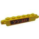 LEGO Yellow Hinge Brick 1 x 6 Locking Double with '7739' Sticker (30388)