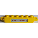 LEGO Geel Scharnier Steen 1 x 6 Vergrendelings Dubbele met 'MAX. 250.000 $' Sticker (30388)