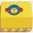 LEGO Gelb Scharnier Panel 2 x 4 x 3.3 mit Luft Cargo' mit Package, rot Arrows Aufkleber (2582)