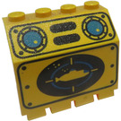 LEGO Yellow Hinge Panel 2 x 4 x 3.3 with Black and Blue submarine (2582)